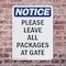 Signmission Please Leave All Packages At Gate, 7 in W x Rectangle, Plastic OS-2PACK-NS-P-710-V-17505 - alternate 6